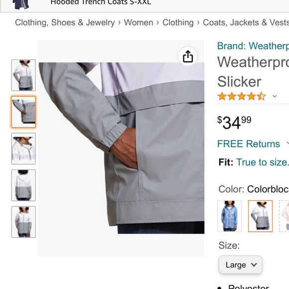 ❌SOLD❌Weatherproof Vintage Rain Coat - XXL, Never Worn! - Picture 6 of 7